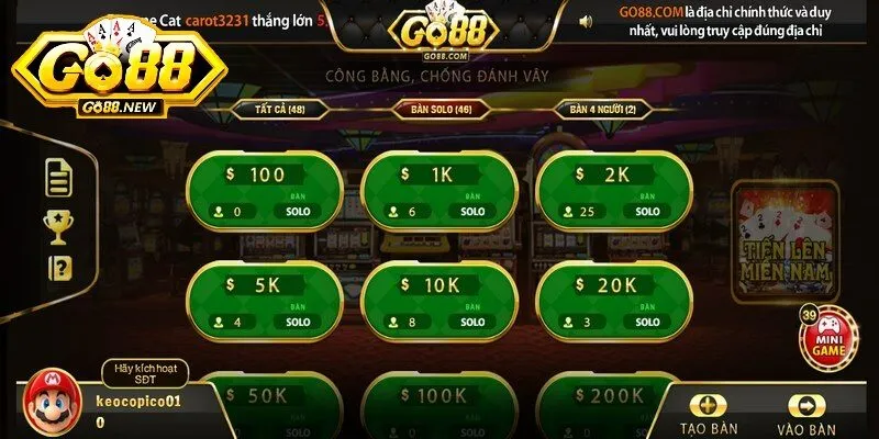 Chiến thuật Tiến lên miền Nam Go88 giúp bạn thắng lớn 1 Tiến lên miền Nam Go88 sở hữu những ưu điểm nổi bật, thu hút người chơi