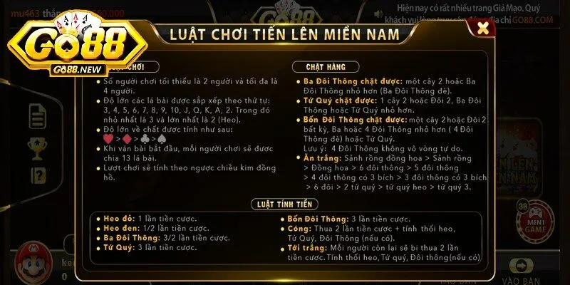 Chiến thuật Tiến lên miền Nam Go88 giúp bạn thắng lớn 2 Đánh bài Tiến lên miền Nam trở nên đơn giản hơn bằng việc nắm rõ các quy tắc